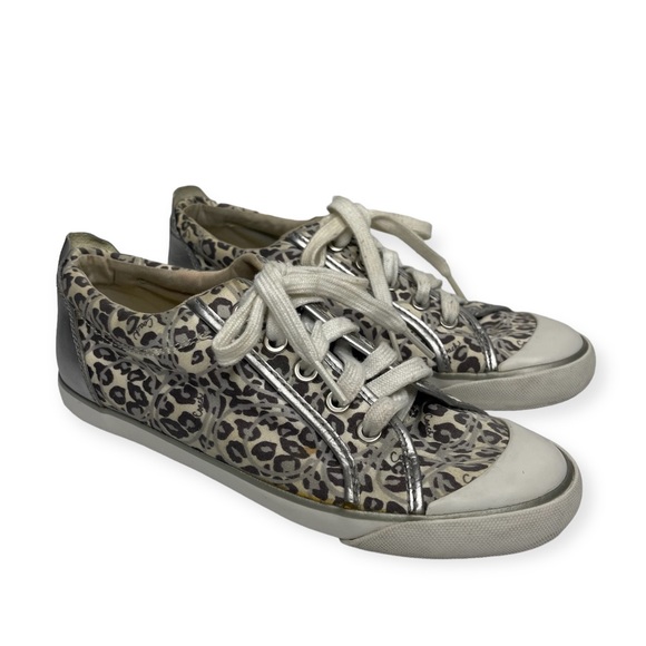 COACH Barrett Signature Silver Leopard Ocelot Animal Print Sneaker Sz 7 - Picture 1 of 15